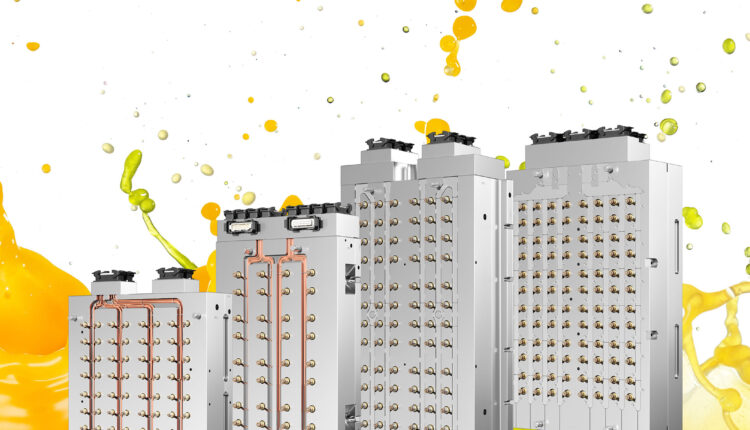 Multi cavity system range of products. Equipped with the new Vf nozzle series from Oerlikon HRSflow, it allows for very short cycle times of 2.2 to 3.5 seconds.