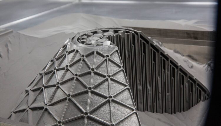 Additively manufactured oxygen hydrogen micromixer. Image courtesy of Shell.